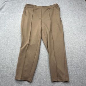 Nine West Pants Womens Large Beige Neutral Relaxed Crop Pull On Stretch Academia